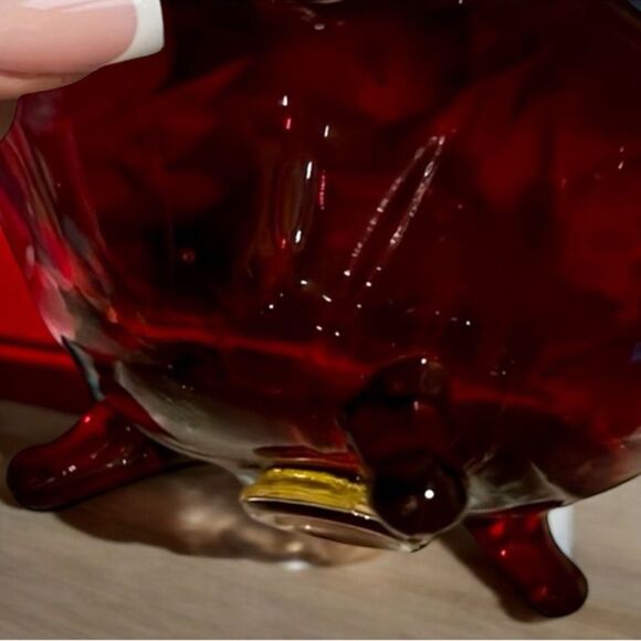 🍠Fenton Vintage Ruby Red Floral 3 Footed Candle Holder 🎉HOST PICK 🎉 - Picture 3 of 16